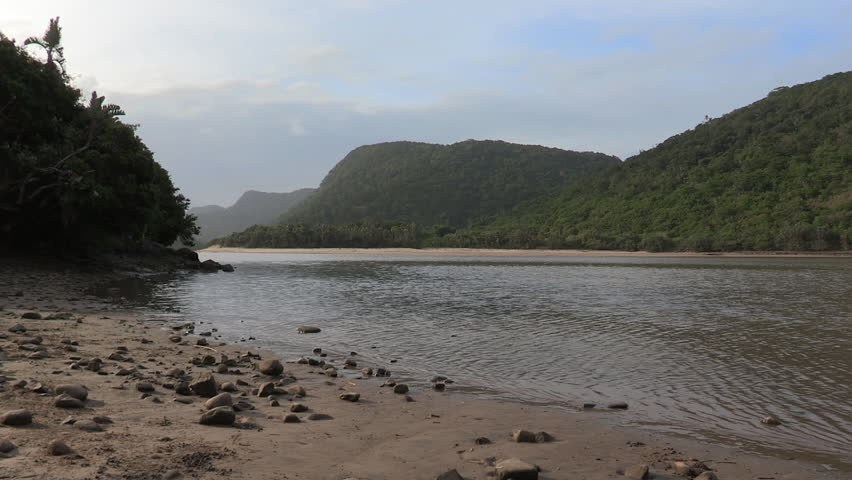  Ntafufu river lagoon surrounded by indigenous coastal dunes at Manteku camp
