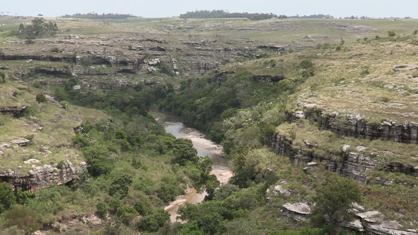 River gorge near Msikaba in the Transkei .