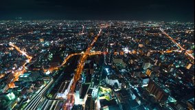 Time-lapse of the Osaka cityscape from high above