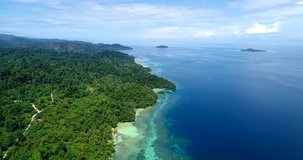 AERIAL: Waigeo island. Raja Ampat, West Papua, Indonesia. 
Stock video
