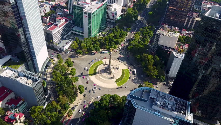 independence angel in mexico city aerial