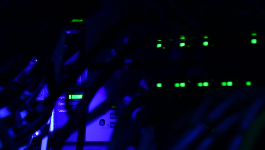Lights on network server. | Shutterstock HD Video #3335474