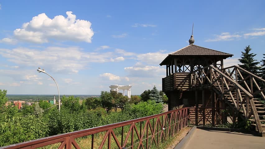 Reconstruction of Poltava fortress in 18 century. Poltava - city located on Vorskla River in central Ukraine