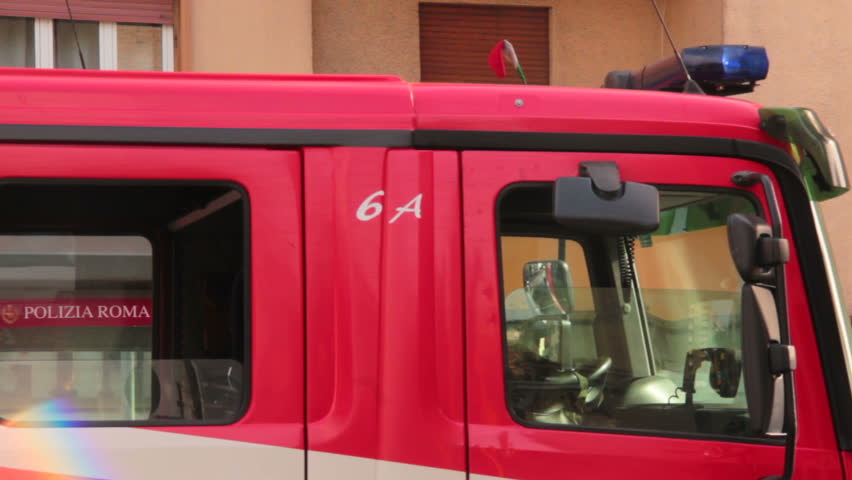 Closeup of fire truck top lights