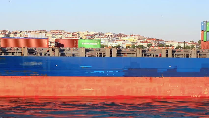 ISTANBUL - JUNE 26: Cargo container ship ITAL ORIENTE (IMO: 9338058, Liberia)