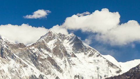 Timelapse of Mount Everest peak, Himalayas