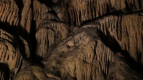 Beautiful cave formations of stalactites and stalagmites 3840X2160 UltraHD footage - Decoration deep inside underground  cavern 2160p 30fps UHD video