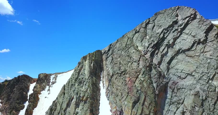 Snowy Mountain Peaks In Medicine Bow, Wyoming, USA