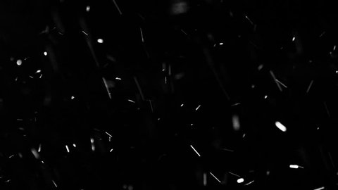 Closeup of snowflakes falling