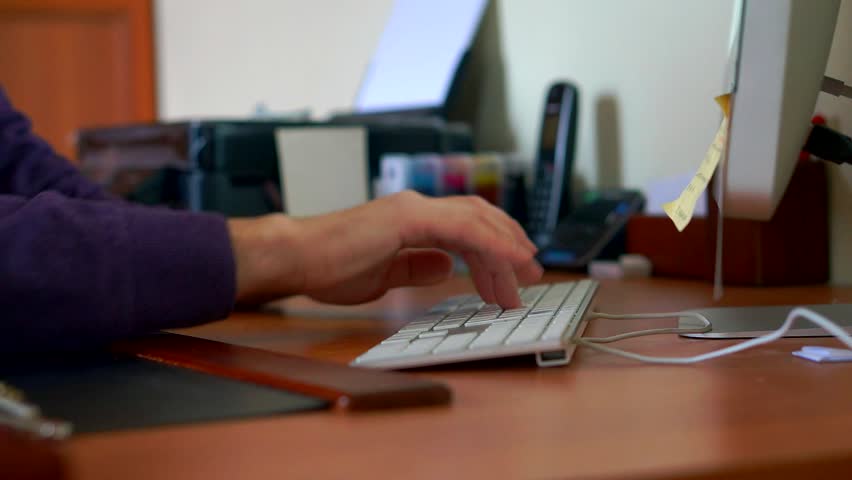 Hands Typing At Desktop Computer Keyboard | Shutterstock HD Video #33395719