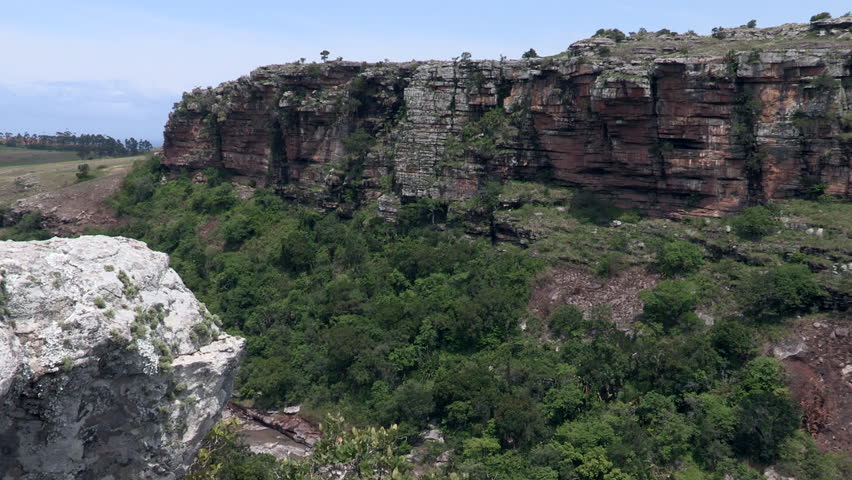 Tilt up from the Mnyameni river gorge in pristine Transkei , Eastern Cape, South