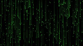 Binary rain. Abstract backdrop background. Digital Data Stream Matrix Effect. Green numbers digits zero ones streams. Seamless loop. Stream start and finish from clear screen. - Powered by Shutterstock - Get 15% off with code: PIKWIZARD15