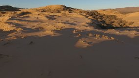 Aerial view of massive sand dunes in the arid region of the Northern Cape, South Africa