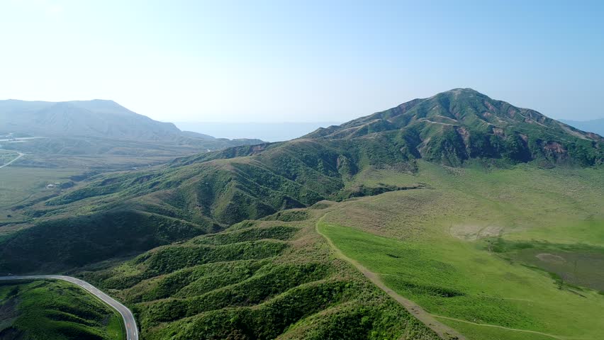 landscape of Aso area in Japan