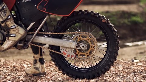 Motocross Wheel Spin Super Slow Motion 