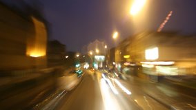 timelapse of london city street on a wet night. From Hackney to London Bridge. Similar clips available