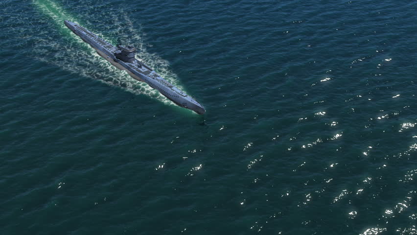 Render of German Submarines in ocean (World War II)