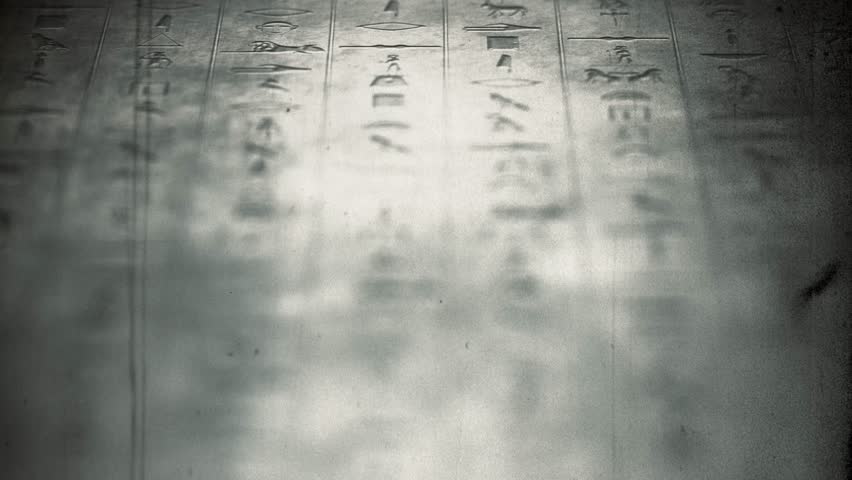 Egyptian Hieroglyphs Ancient Stone Wall Vintage