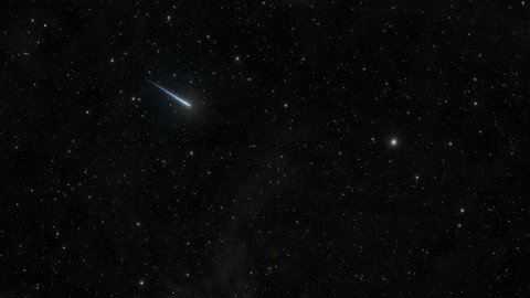 A meteor, or shooting star, illuminates the sky.  uhd 4k