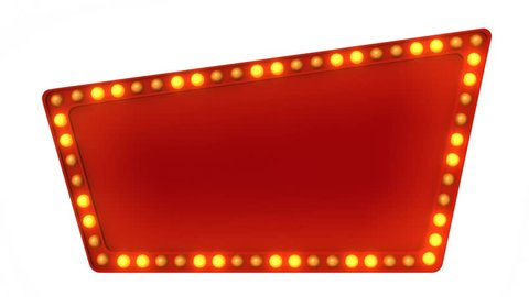 Red Marquee light board sign retro on white background. 3d rendering