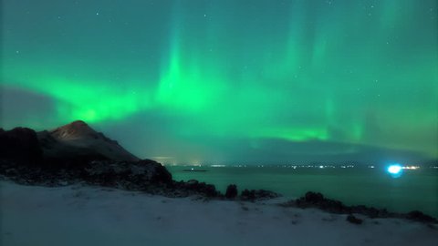 Northerrn lights in Iceland - aurora borealis time lapse 4K