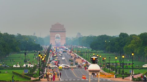 Delhi India Timelapse Car People Traffic Stock Footage Video (100% ...