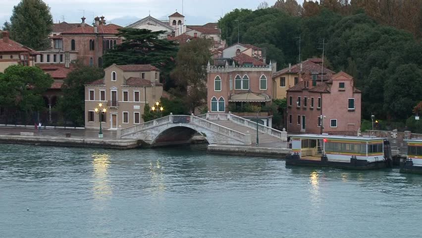 View of city Venice from the sea, Italy