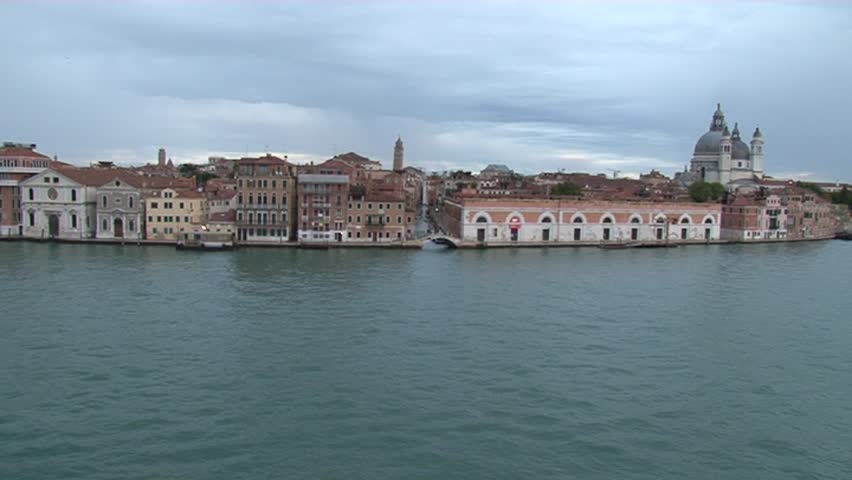 View of city Venice from the sea, Italy