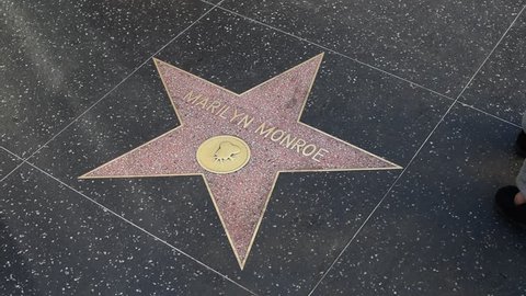 HOLLYWOOD, CA - DECEMBER 01: Marilyn Monroe star on the Hollywood Walk of Fame in Hollywood, California on Dec. 1, 2017.
