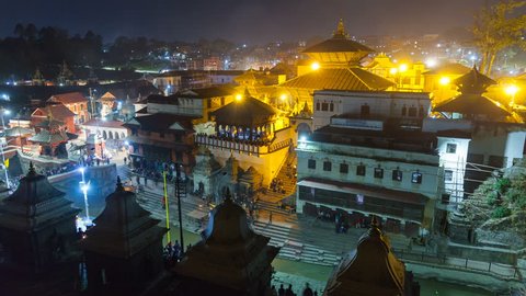 Cremation in Pashupatinath Kathmandu. The Hindu ritual of cremation in Pashupatinath Temple at night, Nepal