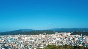 Time lapse of Matsuyama, Japan the largest city on the island of Shikoku
