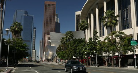 Los Angeles, USA - May 21, 2017: The Dorothy Chandler Pavilion in downtown Los Angeles is one of the halls in the Los Angeles Music Center.