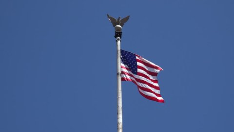USA flag waving in wind in 4K