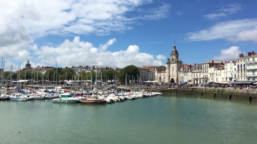 Pretty harbor in the historic city of La Rochelle in the summer
