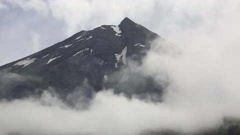 Clouds and Mt Egmont   - Taranaki / Mt Egmont National Park, New Zealand