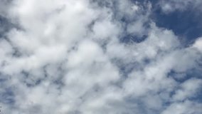 Video laptime of moving white clouds in blue sky