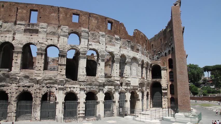 Rome, Italy. Colosseum. Rear side. Wide shot