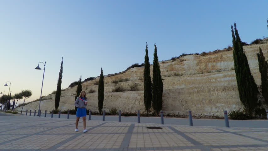 Adult woman meet somebody on the street