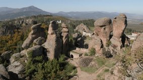 Beautiful natural formations in Western Bulgaria 4K 2160p 30fps UltraHD footage - Valley with Belogradchik group of rocks 3840X2160 UHD video