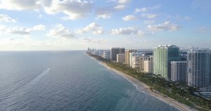 Aerial of Miami Beach, North Miami, Bal Harbour Skyline