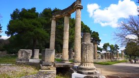 Video from archaeological site of Ancient Olympia, Peloponnese, Greece