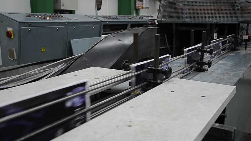printed book production line into press plant house