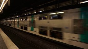 May 02 2017: Video of train moving in Victor Hugo train station, Paris, France