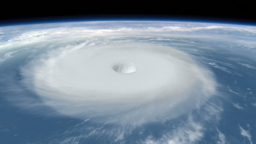 depiction of Hurricane as seen from space. Photo-realistic 3d animation