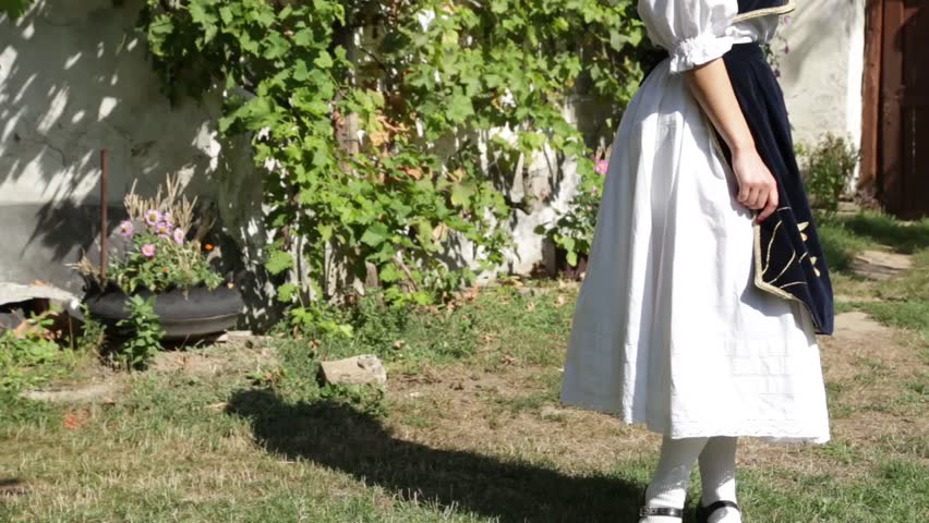 A girl in a traditional national costume
