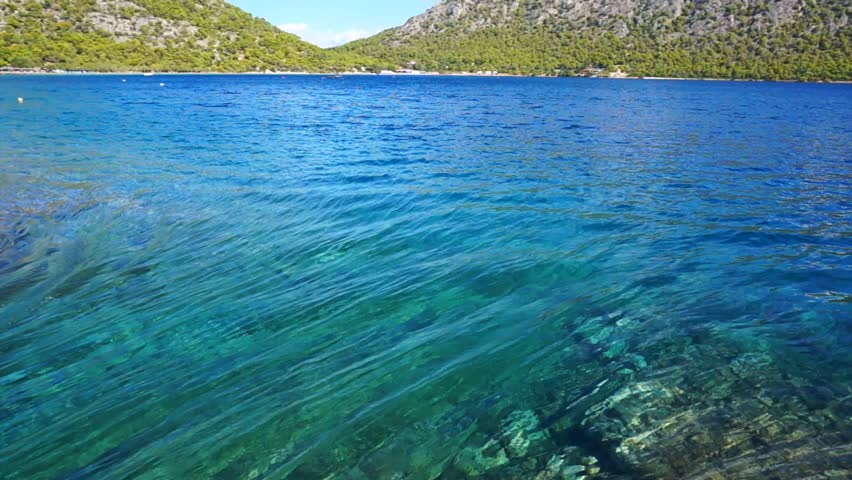 Video from crystal clear seascape of Lake Vouliagmeni in Loutraki, Greece
