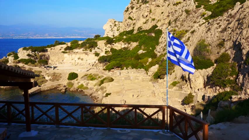 Sea level video from archaeological site of Heraion and lighthouse of Melagavi in Loutraki, Greece