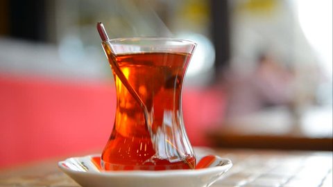 Turkish tea in a glass beaker