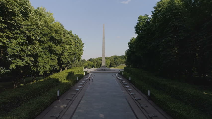 aerial drone monument square city people