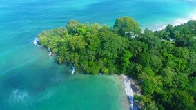 Aerial video in Costa Rica at the Caribbean close to Puerto Viejo at Punta Uva Beach